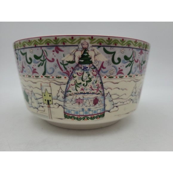 Jim Shore Designs Angels Four Seasons Winter Theme Bowl Soup Cereal Ice Cream - Picture 1 of 10